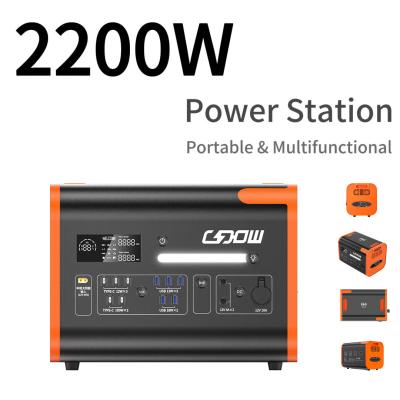 China 2200W draagbare back-upbatterij Zonne-energiecentrale voor buitensituaties Te koop