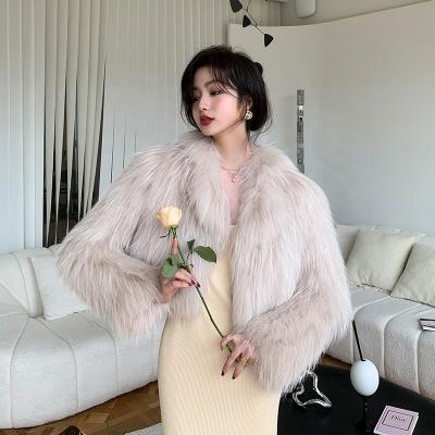 China 2022 Size Real Raccoon Fur Jacket Female Knitted Raccoon Fur Coat Custom Made Winter Large High Quality Fashionable Warm Coat for sale