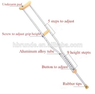 China Alumiunm Alloy. Rubber Tips Push Button Aluminum Kickstand Walker &Amp; Rollator for sale