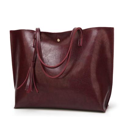 China OEM/ODM Large Capacity Bag Woman Handbags Lady Shoulder PU Faux Leather High Quality Tote Bags for sale