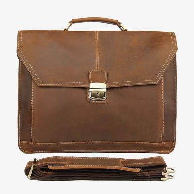 China Daily Life Leather Laptop Handbag Briefcase Crazy Horse Cross - Body Bag Briefcase BRB10 for sale