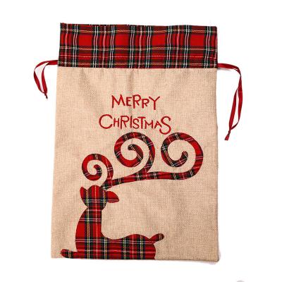 China Gift Sack Christmas Gift Bags Burlap Santa Sacks For Christmas Large Capacity Gift Sack for sale