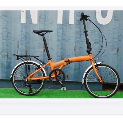 China Aluminum Alloy Mini bicycles steel Orange color folding bikes with alloy rims and folding handle bar for hot sale for sale