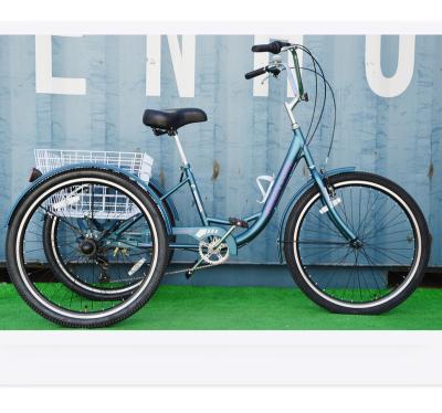 China Steel Blue color Chinese brand new model shopping trikes with alloy rims cargo Tricycle for sale for sale