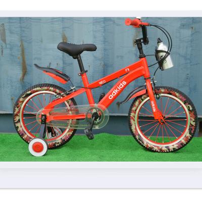 China Steel 16inch red color steel kids bicycle Children bikes with bottle and side wheels for sale