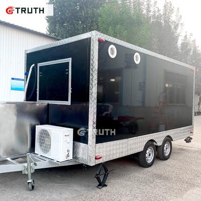 China 2021 newest vegetable processing factory high quality china food trailers 13ft fully equipped food cart for sale for sale