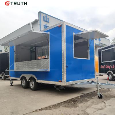 China Ice Cream Square Food Concession Trailer Hambueger Pizza Snack Selling Mobile Truck Food Food Car for sale