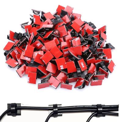 China Factory Fixable Self Adhesive Wholesale Supply Adhesive Back Cable Clamps 3m Rope Management Wire Clamps for sale