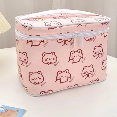 China Foldable Makeup Bag Water Resistant Fashion Travel Bag Zipper Detachable Makeup Case Large Cosmetic Bag for sale