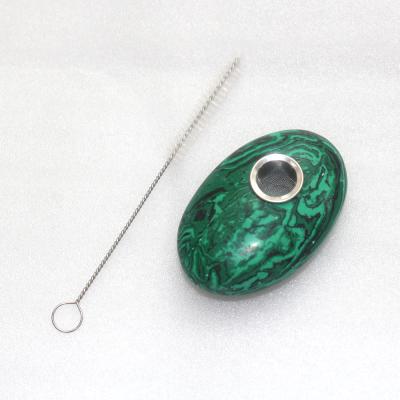 China Wholesale High Quality Eco-friendly Natural Malachite Tobacco Quartz Crystal Smoking Pipes Pipe For Gift for sale