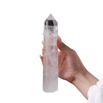 China China Wholesale Natural Stone Home Decoration Crystal Wand Clear Quartz Healing Ornaments Point Crystal Magic Wand for sale