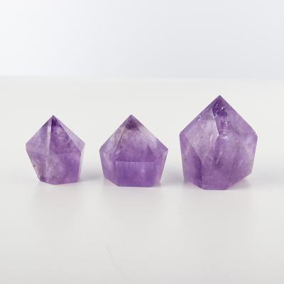 China China Natural Brazilian Amethyst Hexagonal Column Energy Crystal Opens Original Crystal Pointed Stone for sale