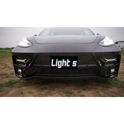 China AMG 100% Full Fit Car Bumper For Tesla Model 3 Year 2018-2022 Model Star Styling With Led Daytime Running Lights for sale