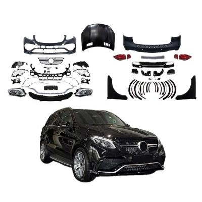 China AMG ML Class W166 2012-2015 Upgrade To GLE Class W166 GLE63 Body Kit Car Facelift Full Set Head Lights Taillight Hood Fenders for sale