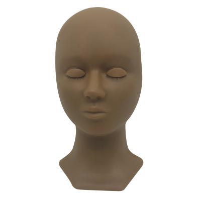 China AMAZING PRICE! ! lash shaping black skin dark brown skin mannequins head with REMOVABLE EYELIDS removable eyelids for sale