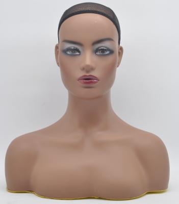 China Dark Brown Hair Mannequin Head Black Mannequin Maternity Head Wig for sale