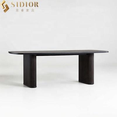 China Modern Minimalist Fold Convertible Rectangular Dining Table Home Design Wood Furniture for sale