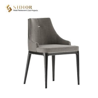 China Comfortable Modern Lounge Cooling PU Leather Upholstered Restaurant Dining Chairs With Arms for sale