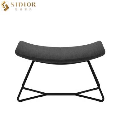 China Convertible Modern Luxury Black Fabric Stool Upholstered Chair With Metal Legs for sale