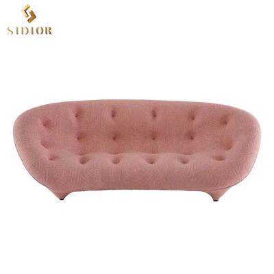 China Modern Minimalist Creative Luxury Living Room Convertible Sofa Fabric Leisure Design Football Bubble Three-Seat Lazy Curved Sofa for sale