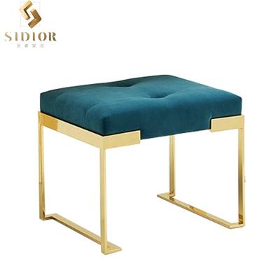 China Nordic Custom Living Room Small Stool Bed End Stretch Sneak Fabric Bench Single Dressing Stool for sale