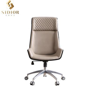 China Director's Chair Luxury Bent Plywood Wooden Office Chair Executive Leather Office Chair for sale