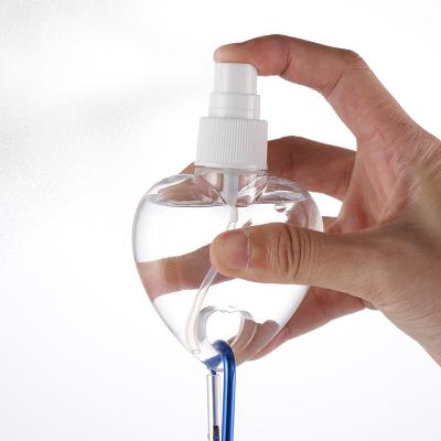 China Wholesale Tools Factory Love 50ml Hook Bottle Hand Sanitizer Alcohol Gel Carabiner Hook Cleaning Bottle for sale