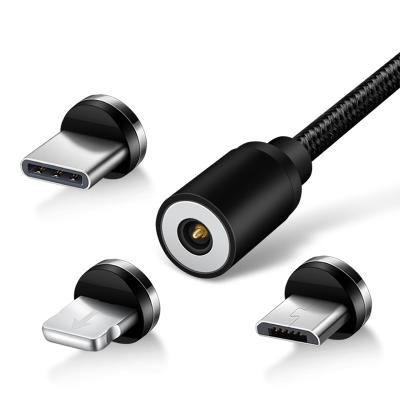 China Mobile Phone 3 in 1 Max Magnetic 3A Data Cable for iPhone /Micro USB/Type C Magnetic Data Cable 3in1 Magnetic Charging Data Cable for sale