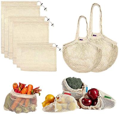 China Eco-Friendly Reusable Produce Bags - Biodegradable Organic Cotton Mesh Bags Muslin Bags With Drawstring - Premium Washable Reusable Grocery for sale