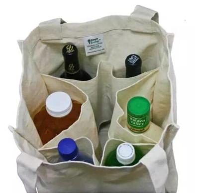 China Durable Customized Tote Bags With Inside Pockets For Bottle And Vegetable for sale