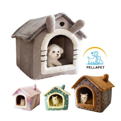 China Hot Selling Cute Novelty Viable Calming Cotton Cave Bedroom Warm Pet Nest Cat Beds Cushion for sale