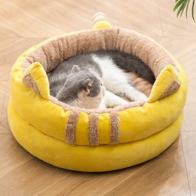 China Four Seasons Cozy Cute Cozy Universal Cozy Non Slip Plush Cat House Kennel Pet Nest Luxury Bed for sale