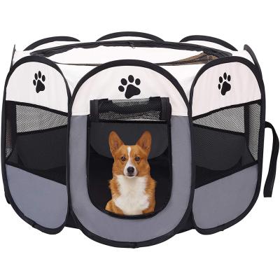 China Breathable Portable Folding Octagonal Fence Playpen Pen Puppy Kennel Easy Operation Pet Tent Kennel Cage Dog Cat Barrier Outdoor Supplies for sale