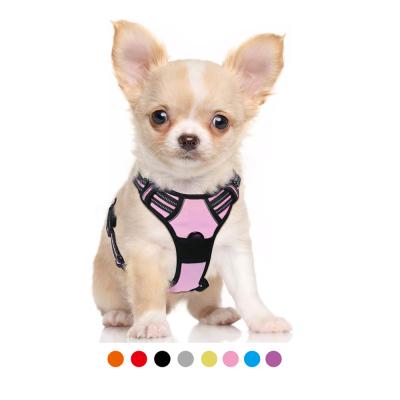 China Amazon Factory Price Padded Hot Selling Custom Soft Padded No Thoughtful Personalized Nylon Pulling Dogs Harness for sale