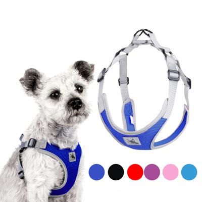 China OEM Padded Wholesale Customized Breathable Mesh Pet Harness Reflective Adjustable NO-Pull Custom Dog Harness Vest for sale