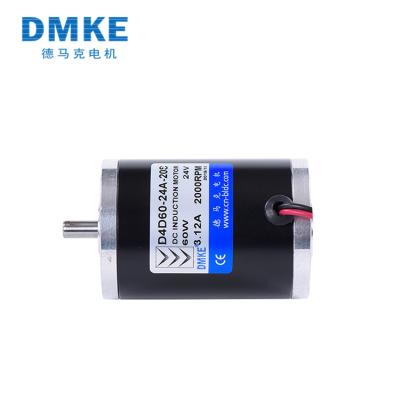 China Good Quality Totally Enclosed Permanent Magnet Electric Brush DMKE 70MM 12V 24V 60W 2000Rpm Brushed DC Motor for sale