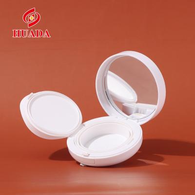 China New Round Cosmetic Box CC Cream Air Cushion Plastic Compact Box With Mirror Container Cosmetic Powder Cake Box Blush Packaging for sale