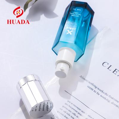 China Cosmetic 40ml Lotion Glass Bottle Essential Square Serum Bottle Skin Care Set Liquid Bottle for sale