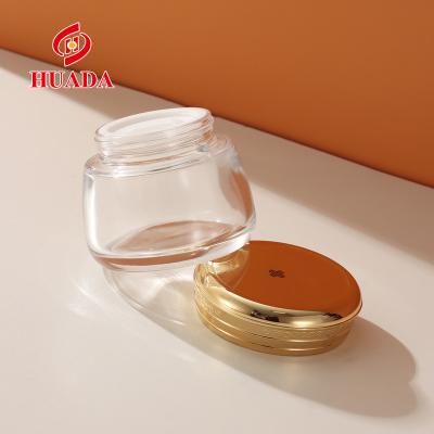 China Customizable clear high quality thick bottom glass cream jar cosmetic 100G jar face cream glass container skin care cream jar for sale