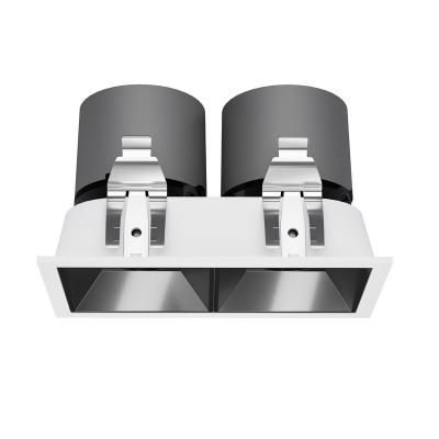 China Warehouse Aluminum Double Head Fixture 2x8w Led Lamp Cob Led Grille Downlight for sale