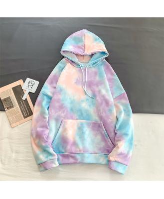 China New Design Anti-wrinkle Long Sleeve Color Block Sweatshirt Boy And Girl Tie Dye Hoodie for sale