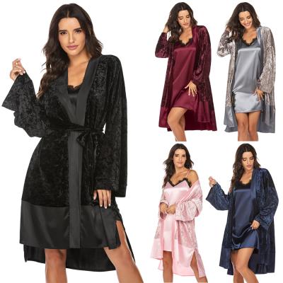 China Luxury QUICK DRY Velor Fleece Bathrobe For Women for sale