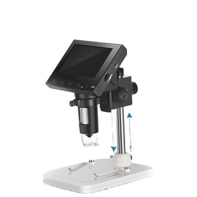 China New Arrival Digital Electronic Microscope Focus 8LED Light Metal Handheld Stand 1000x 4.3 Inch 1080P HD Waterproof/Waterproof Display for sale