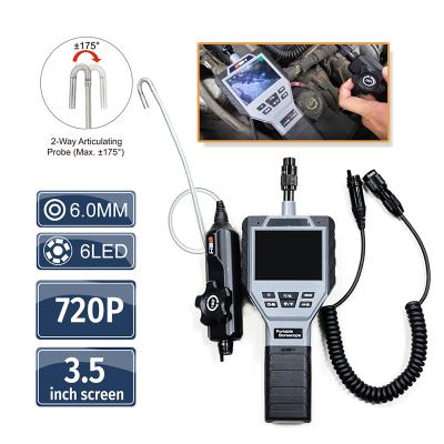 China Waterproof/Waterproof Flexible Pipe Endoscopy Camera Articulating 180 Degree Borescope Videoscope Inspection Camera with 3.5 inch LCD 1m for sale