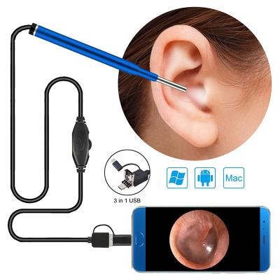 China Waterproof/Waterproof Endoscope Camera USB Inspection Ear-dig Camera with 6 LED PC Borescope Blue Android OTG Samsung Huawei Xiaomi for sale