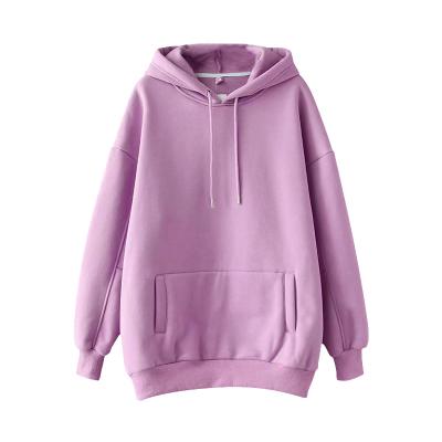 China Anti-wrinkle women fleece hoodie sweatshirts 2020 winter fashion ladies oversized pullovers warm pocket hood jacket for sale