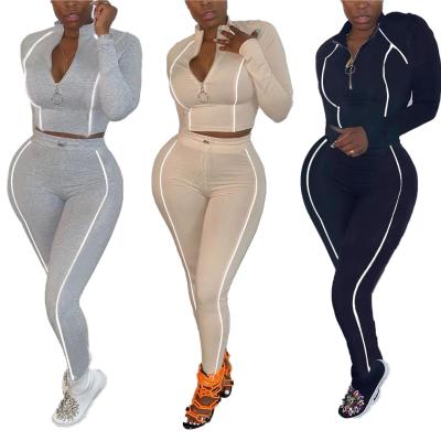 China Autumn Women Casual Sports Fashion Tops And Pants Set Solid QUICK DRY Two Piece Women Tracksuit Set for sale