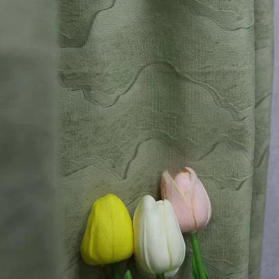 China Factory Wholesaler Shrink-resistant Multi-colors Embossed Design Blackout Velvet Curtain Fabric for sale