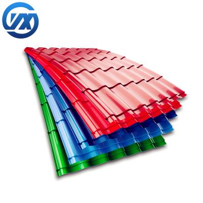 China Roof DX51 0.2mm PPGI Steel Corrugated Sheet RAL Color Coated Steel Roof Sheet for sale