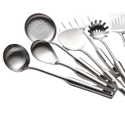 China Sustainable Ceramic Handle And 7pcs As One Set Stainless Steel Kitchen Utensils Turner for sale